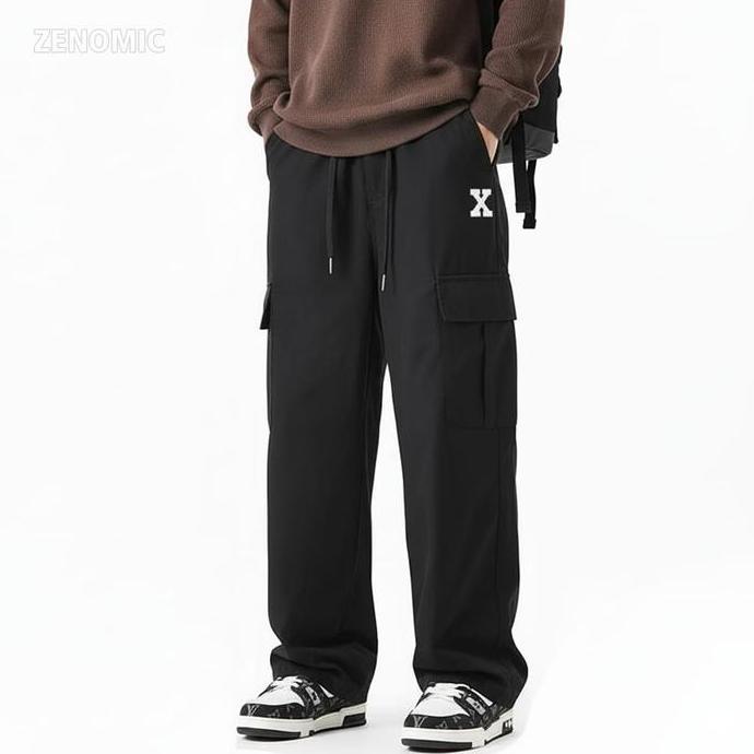 Zenomic Long Pants Cargo Sigma X Black Reguler Fit Loose Pants Oversize Pria