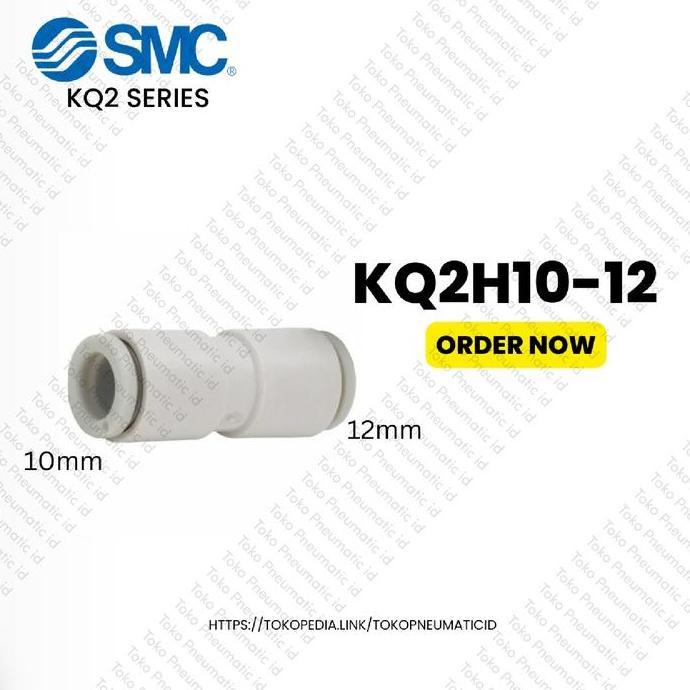 SMC Fitting lurus, selang 10mm ke 12mm KQ2H 10-12