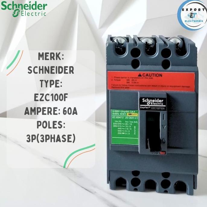 Mccb Schneider Ezc100F 15A-100A Second Original Copotan Panel Kondisi Normal Terbaru 