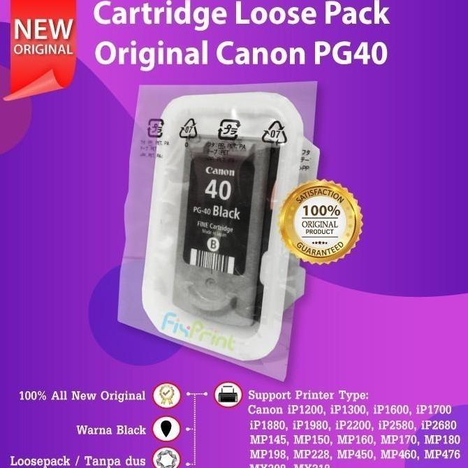 TINTA CARTRIDGE CANON PG40 BLACK PRINTER MP198 IP1700 MX308 MX318 NEW MURAH