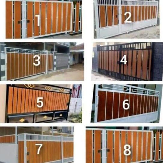 pagar  besi minimalis woodplank