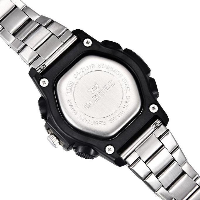 Horfa- Ditec Da-2131R Jam Tangan Pria Analog Dital 2131 Stainless Silver