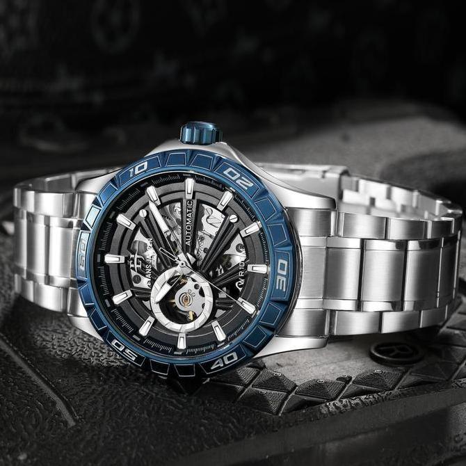 Orologio- Evans Jayden Jam Tangan Pria 9565 Rantai Automatic Movement Stainless Steel Kaca Sapphire 