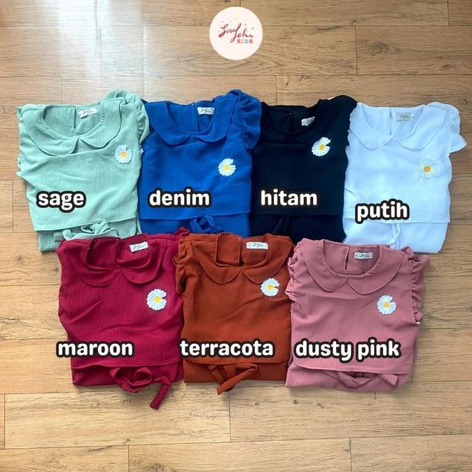 Heys- Soulleha Gamis Anak Mina Crinkle Airflow 1-11 Tahun Elegan Zikra Putih Pakaian Muslim Anak Per