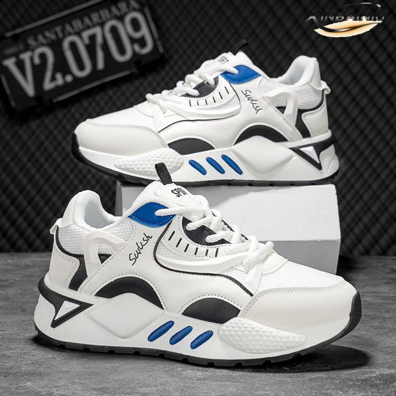 new deals n112 xinbainiu sepatu sneakers sport pria anti licin running tinggi 5/10cm