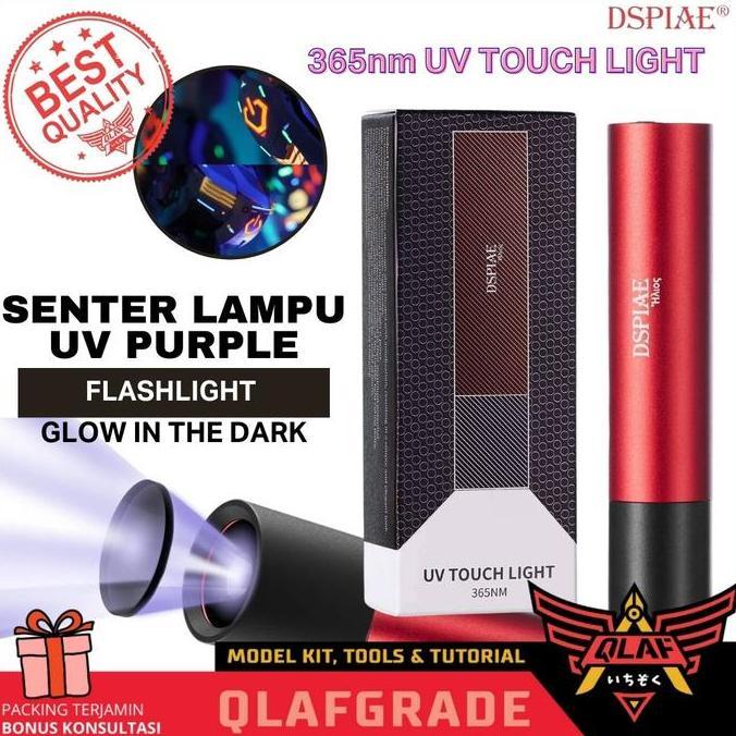 SENTER LAMPU UV PURPLE FLASHLIGHT 365NM EFEK GLOW IN THE DARK DSPIAE MURAH