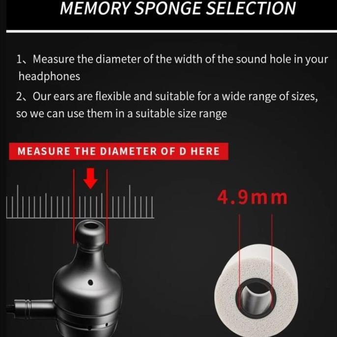 Gerr- Qkz T400 Earphone Tips Memory Foam Noise Isolating Memory Foam Eartips