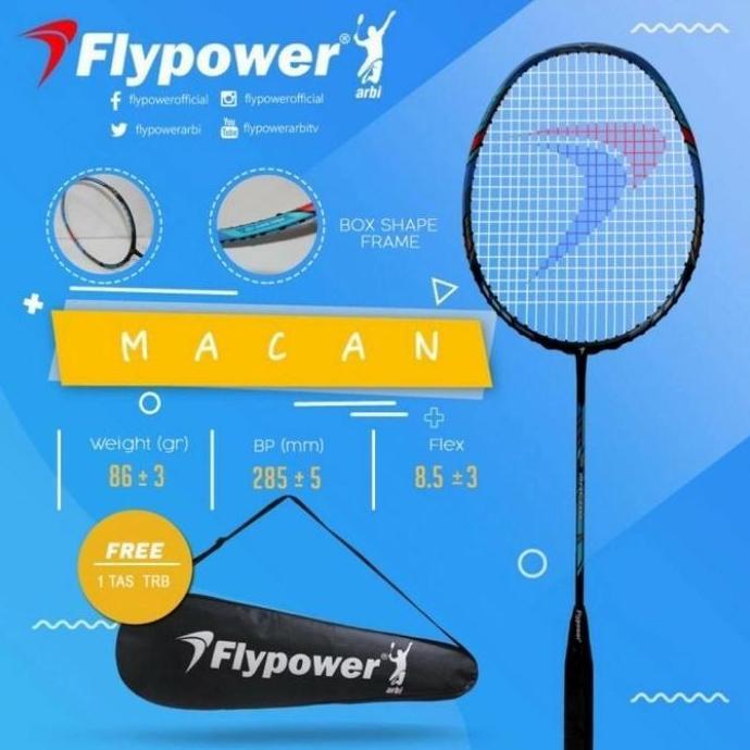 RAKET BADMINTON FLYPOWER MACAN FREE TAS
