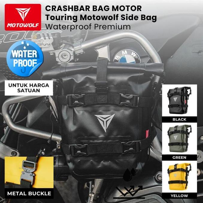 Crashbar Bag Motor Touring Motowolf Side Bag Waterproof Premium