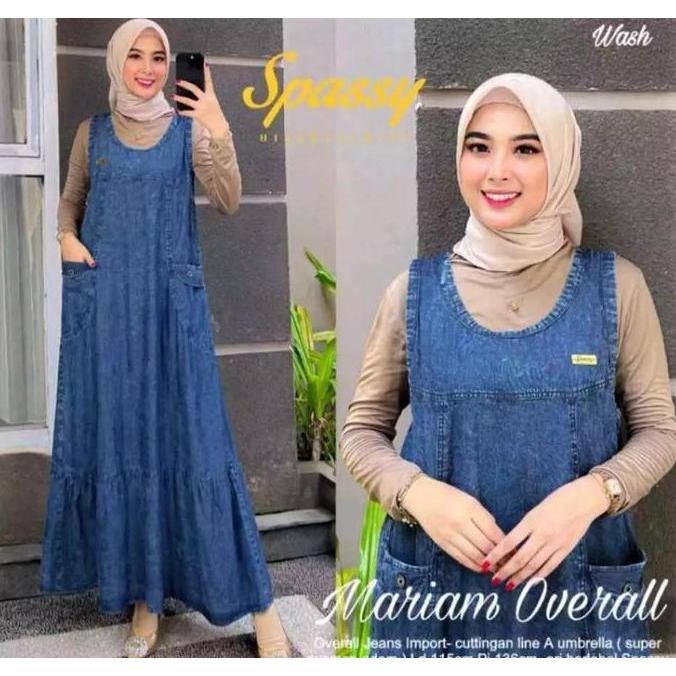 overall jeans wanita overall muslim murah MARIAM OVERALL JEANS