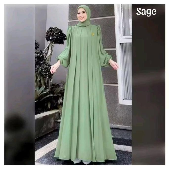 PUFFY GAMIS Crinkle air flow jumbo ld 120 130 140 150 resleting belakang
