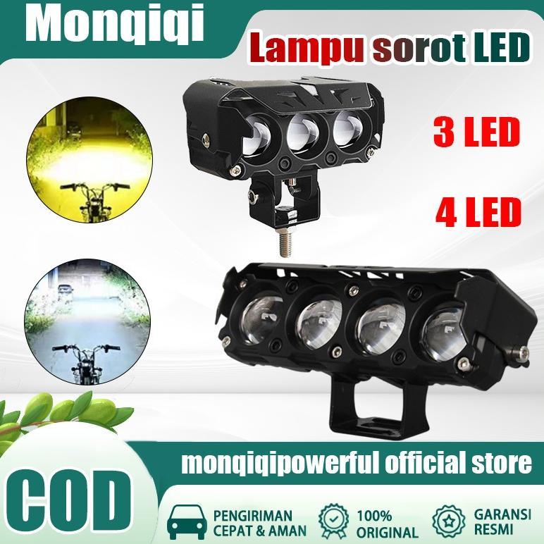 Murah Lampu Led Motor Lampu Tembak Led 4 Mata/3Mata Cr7 Series Original Dengan Topi Premium Full Alu