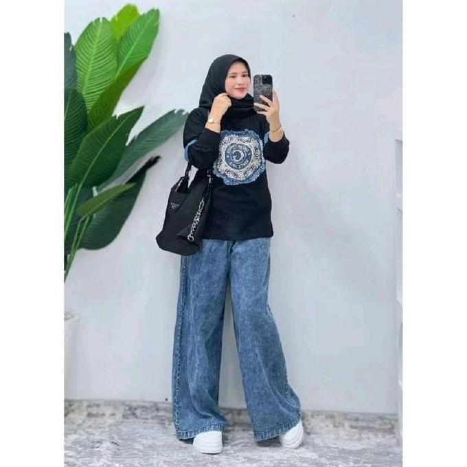 set celana jeans mix combad angka 7 & NY  by jevani