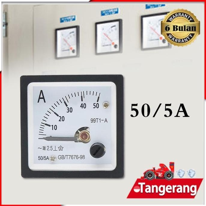 SAMRUAY Ampere Meter 99T1-A Panel Meter Ampere Analog Via CT 5A Meter Arus AC 99T1-A