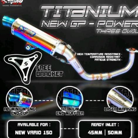Kenalpot Shijiro New MT GP Power TiTanium Vario 159 aerox N max Pcx Original