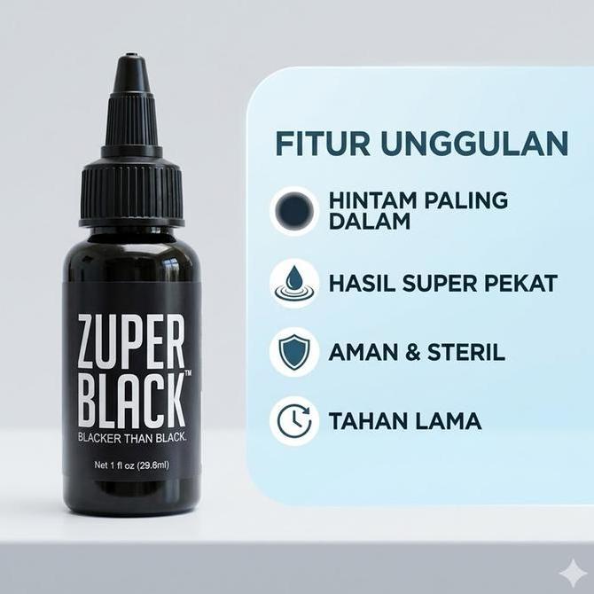 COCHONS Pigmen Tinta Tato 35ml Hitam Tinta Tatto Latihan Pemula Pewarna Kulit Tattoo Ink Awet Prakti