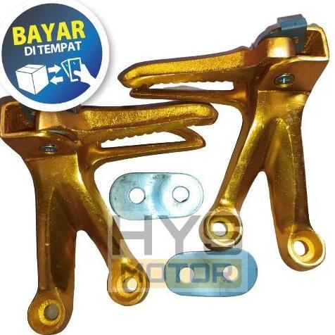 HYS POWER FOOT STEP PIJAKAN KAKI MODEL SATRIA FU GANTUNG - UNIVERSAL SEMUA MOTOR - GOLD PREMIUM