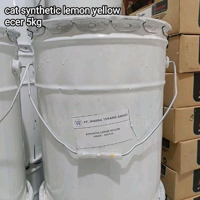 Cat Synthetic Lemon Yellow Ecer 5kg - Cat besi dan kayu - Cat Minyak 5kg