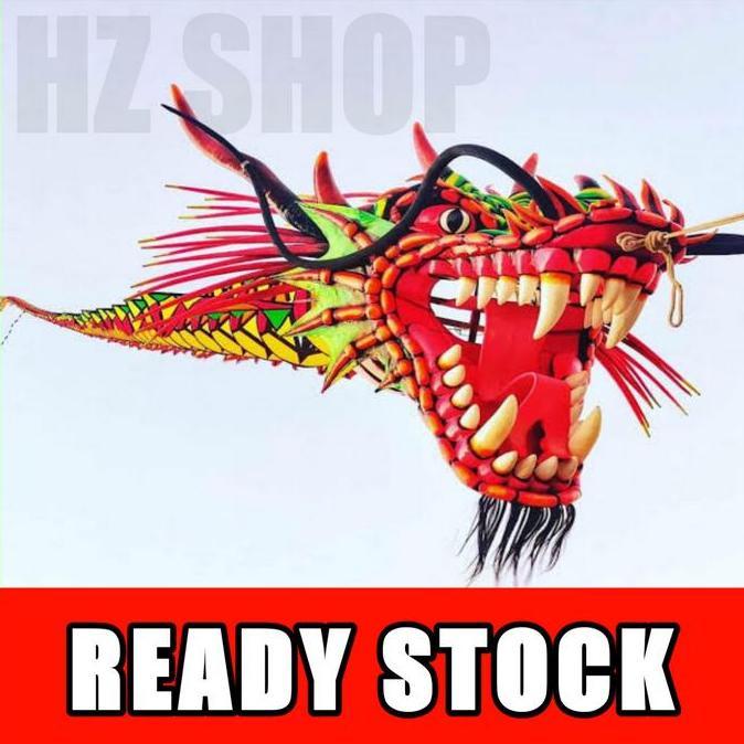 (Good) layangan naga fullset DM22cm TINGGAL TERBANG,kepala badan naga (25pcs) DIRONCE???