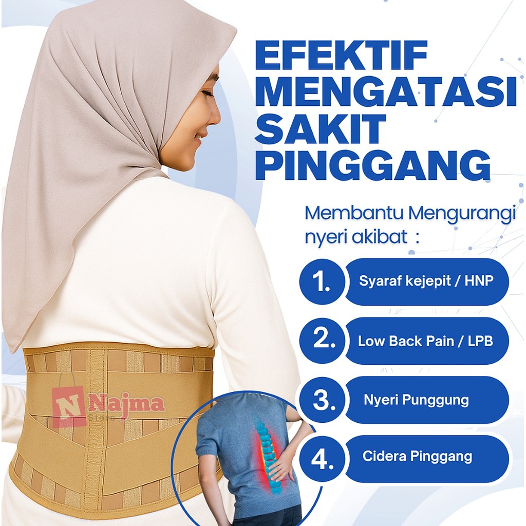 Korset Lumbal Terapi Saraf Terjepit HNP/Tulang Ekor / Korset Sakit/Nyeri Pinggang / Korset LSO
