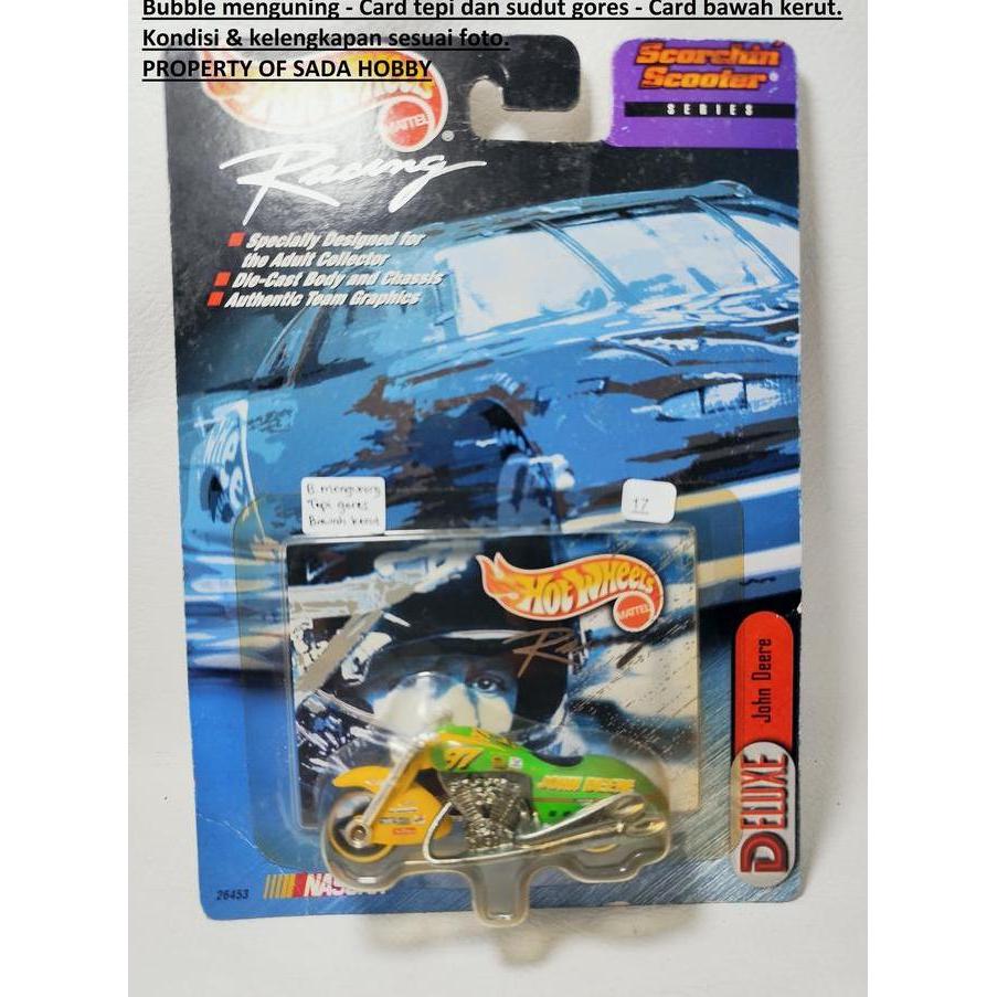 HOT WHEELS RACING SCORCHIN' SCOOTER NASCAR DELUXE EDITION NO. 97 GREEN SHOBBY