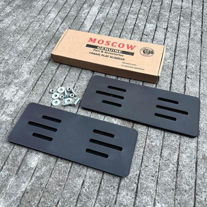 FRAMELESS PLAT NOMOR UNIVERSAL Set 2pcs Sepasang Depan Belakang + Baut / FRAME LESS TEMPEL Frameles 