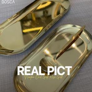 Mini- Nampan Oval Gold Luxury / Tray Oval Gold Meh