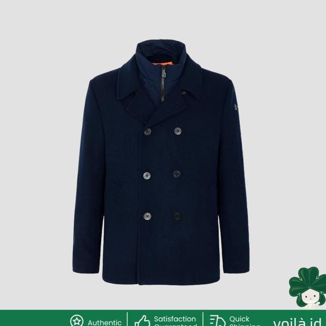 Voilaid Double-Breasted Coat Wool Dark Blue Men