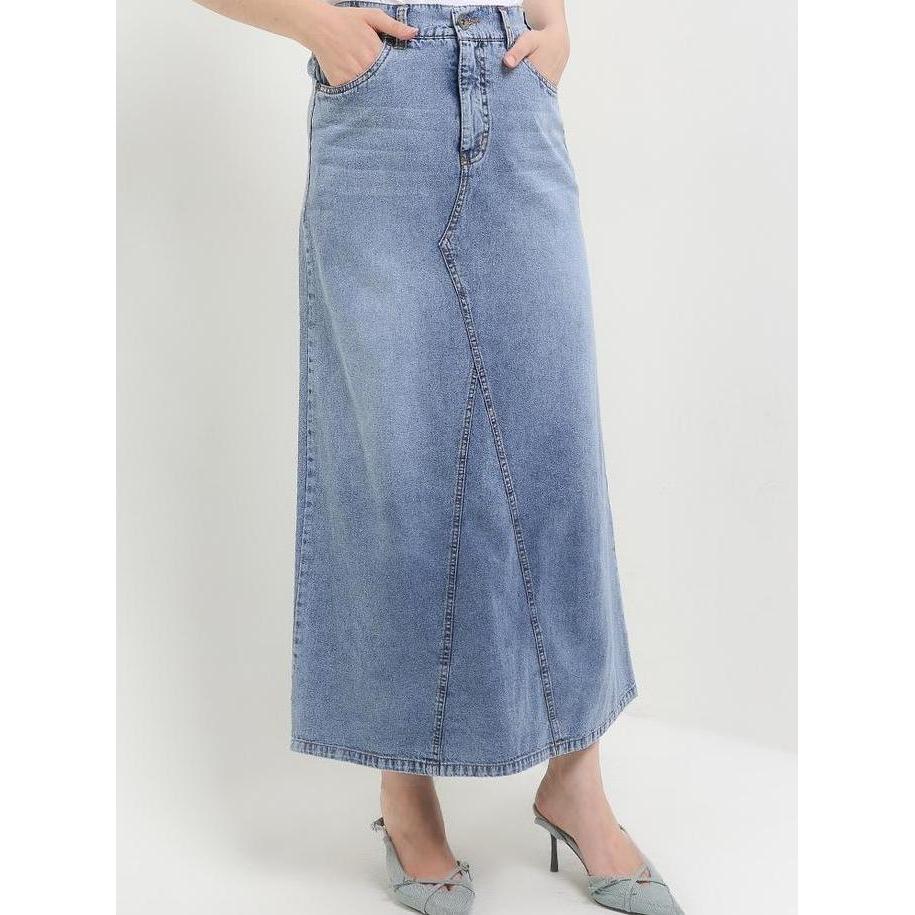 EXIT Viresa Skirts 112.93661.42 |Rok Jeans Wanita - Warna Biru