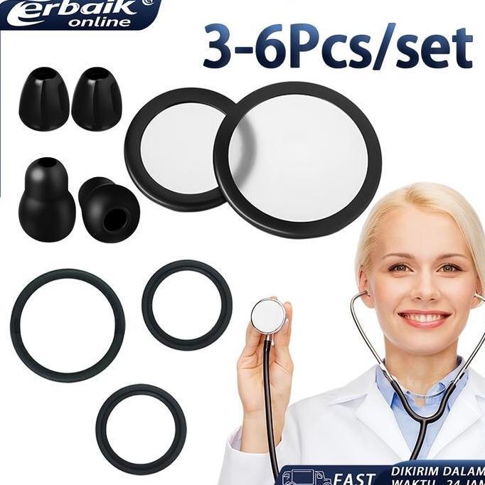 AVG 3 atau 6pcs/set Paket Membran, Ring, Stetoskop Sparepart Eartip