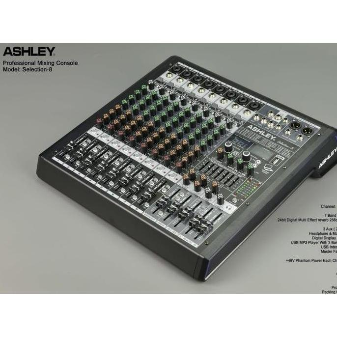 MIXER AUDIO ASHLEY SELECTION8 / SELECTION 8 / SELECTION-8 CHANNEL BLUETOOTH RECORDING