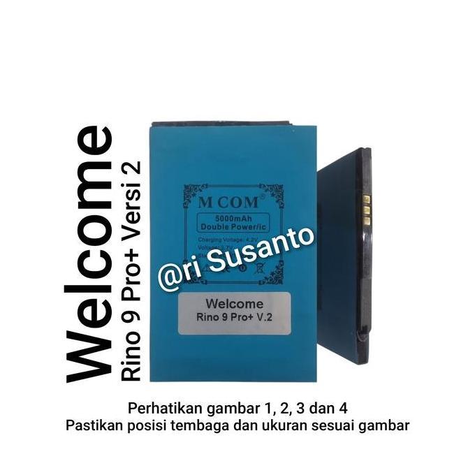 Baterai MCOM for Welcome Rino9 Pro+ V.2 / Rino 9 Pro Plus V.2 Double Power 5000mAh batere batre batr