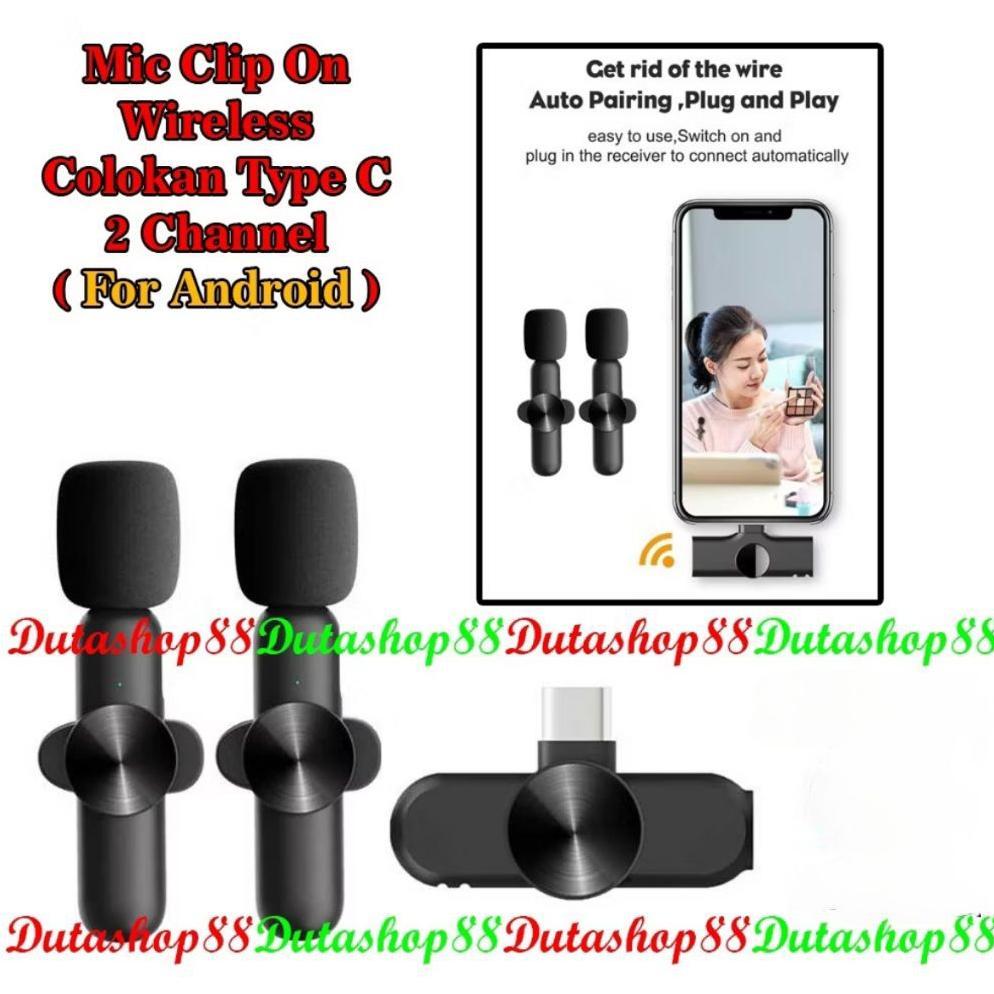 Murah Microphone Wireless Mic Usb Type-C & Lightning For Hp Android & Iphone