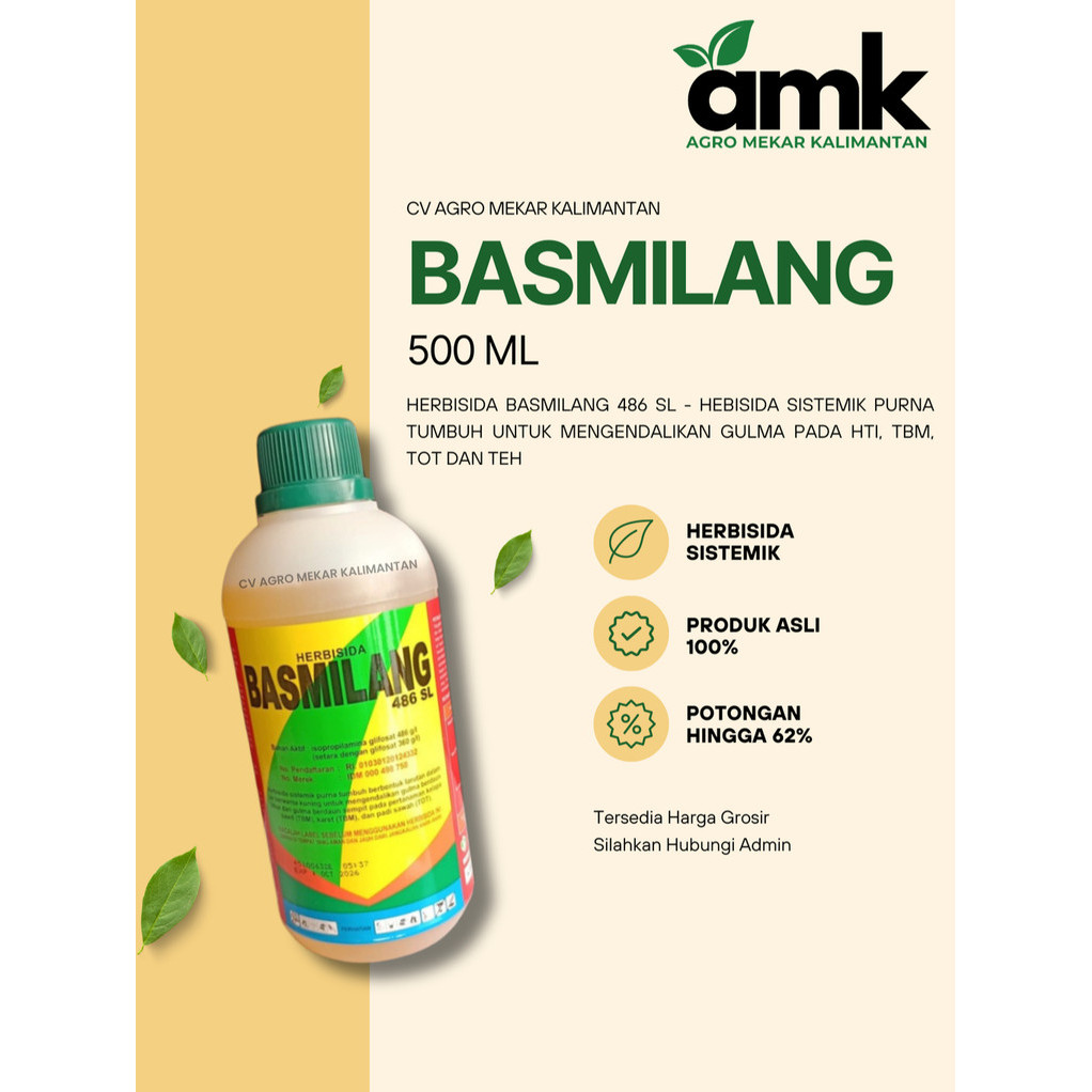 Basmilang Herbisida Sistemik Pengendali Gulma 486SL 500 mL