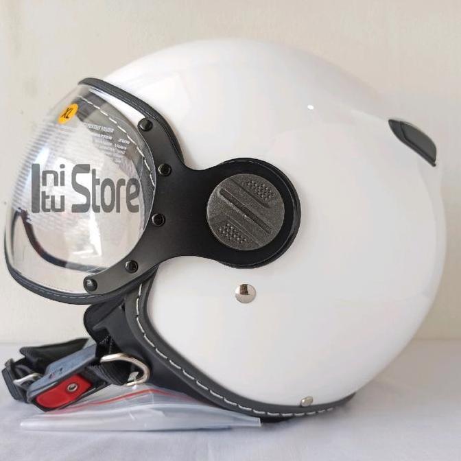 Helm Zeus ZS210 ZS-210 Z210 White Half Face Retro