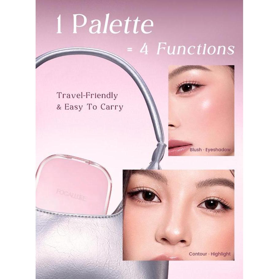 FOCALLURE Prism Multi Glow Palette Highlighter & Contour & Blush Multi-Use HS