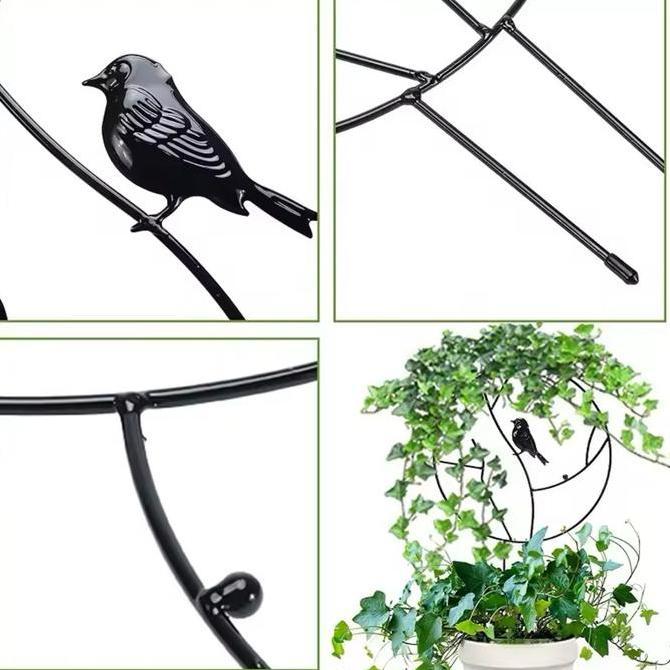 Turus Cagak Tiang Penyangga Besi Lingkaran Dahan Burung Bird Rambatan Dekorasi Tanaman Rambat Hias B