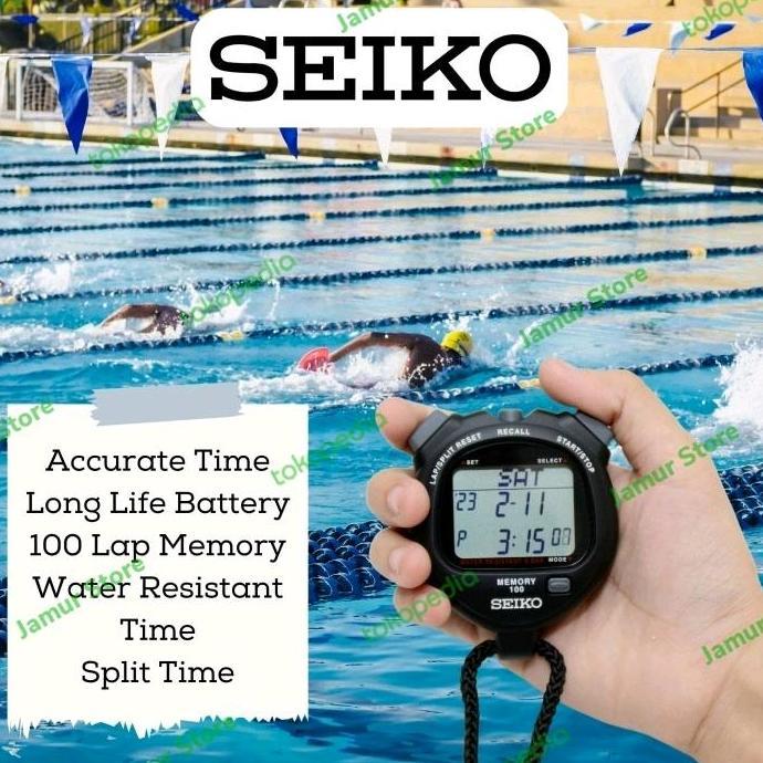 Stopwatch SEIKO 100 Lap Memory Seiko Stopwatch S23601 Hitam Outdoor