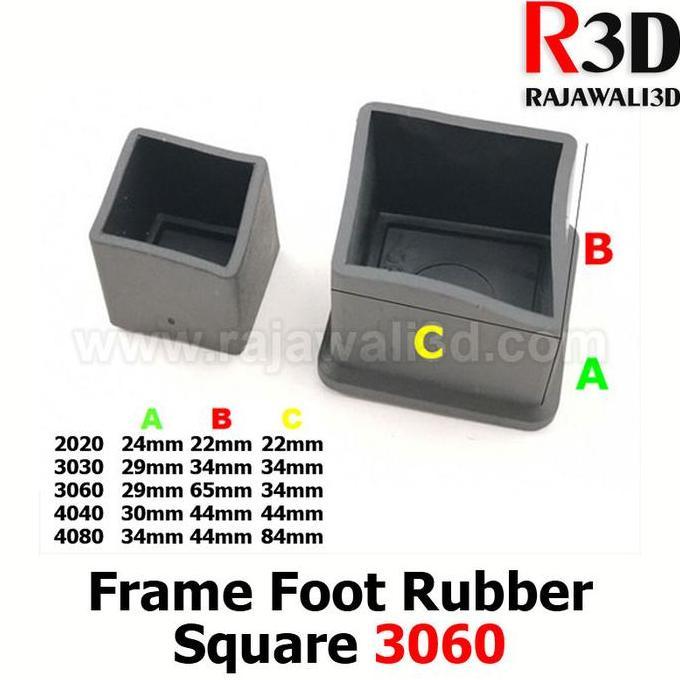 Karet Kaki Frame Hollow Aluminium Profile 3060