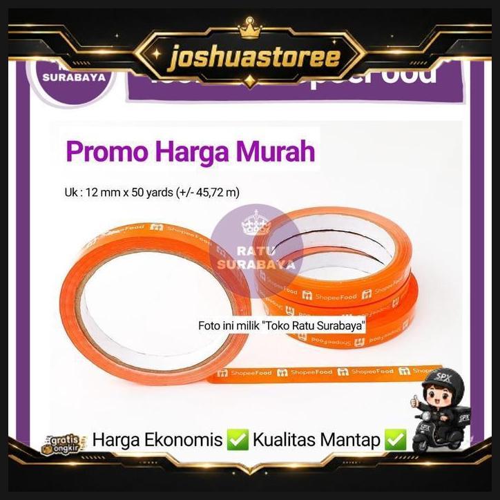 Isolasi Printing Orenfood 12Mm X 50Yard Solasi Lakban Online Viral