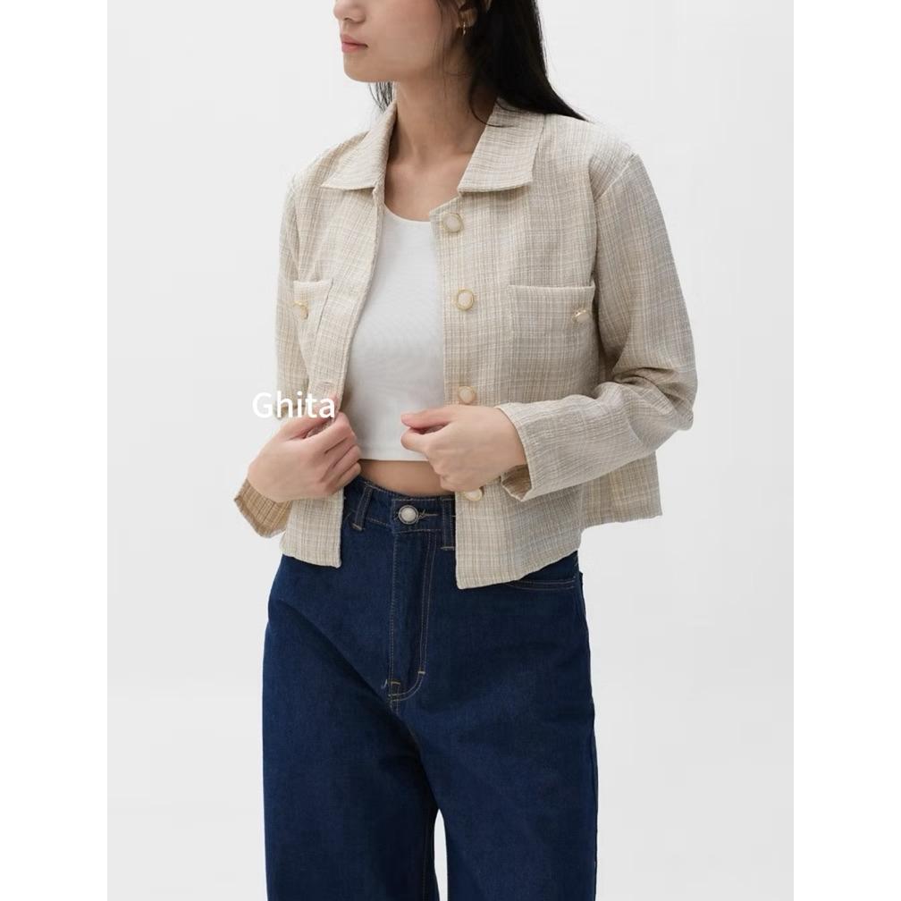HOT DEALS Ghita Id - Haerin Blazer Outer Blazer Tweed Wanita
