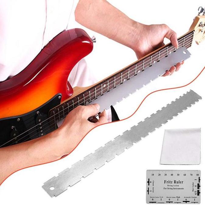 TSE Penggaris Neck Gitar Fret Leveling Guitar Neck Notched Straight