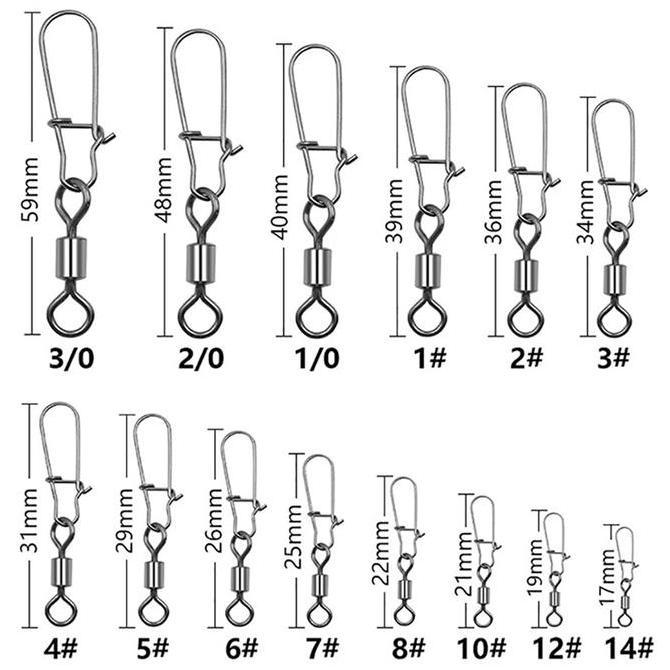 NAU 100pcs Interlock Snap Pancing Snap Kilikili Pancing Baja Tahan Karat
