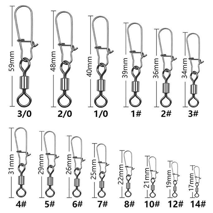 TSE 100pcs Interlock Snap Pancing Snap Kilikili Pancing Baja Tahan Karat