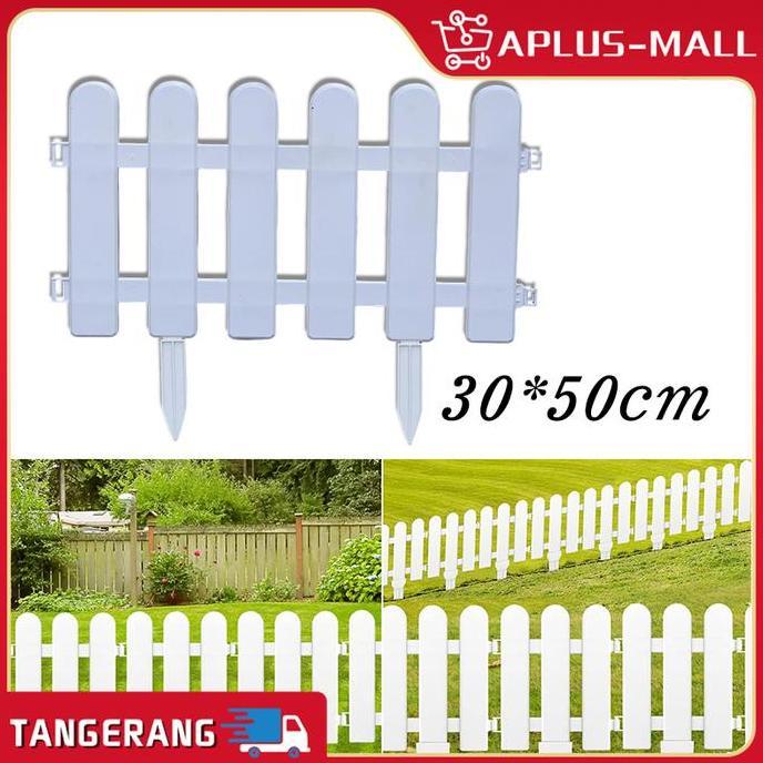 TSE 50 * 30cm Pagar Plastik PVC Putih Pagar Hiasan Dekorasi Portabel Dekorasi Rumah/ Taman/ Balkon
