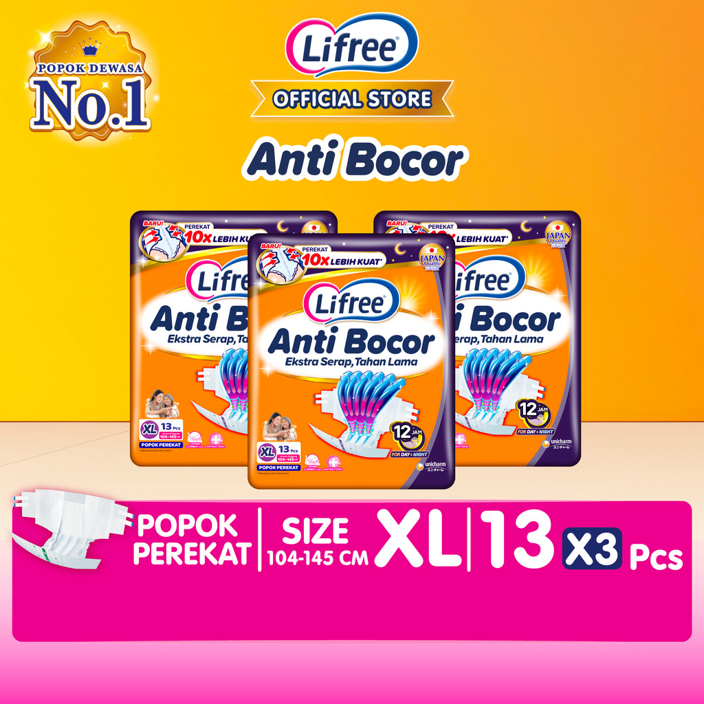 Lifree Popok Dewasa Perekat - XL 13 - 3 Packs