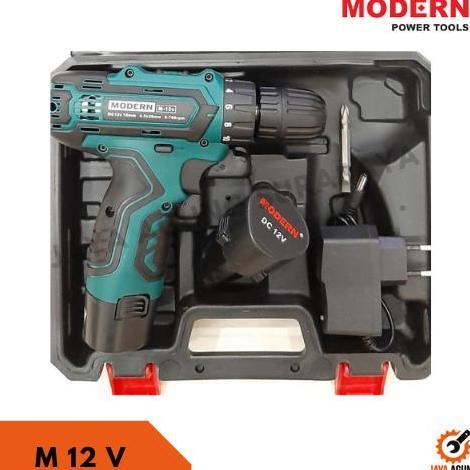 MODERN Bor Cordless Drill Tangan M-12 V / Bor Baterai Charger Cas M12V