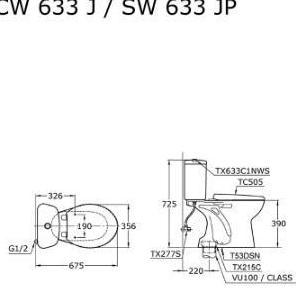 Kloset Duduk Toto Cw633J / Closet Duduk Cw 633J / Cw 633 J