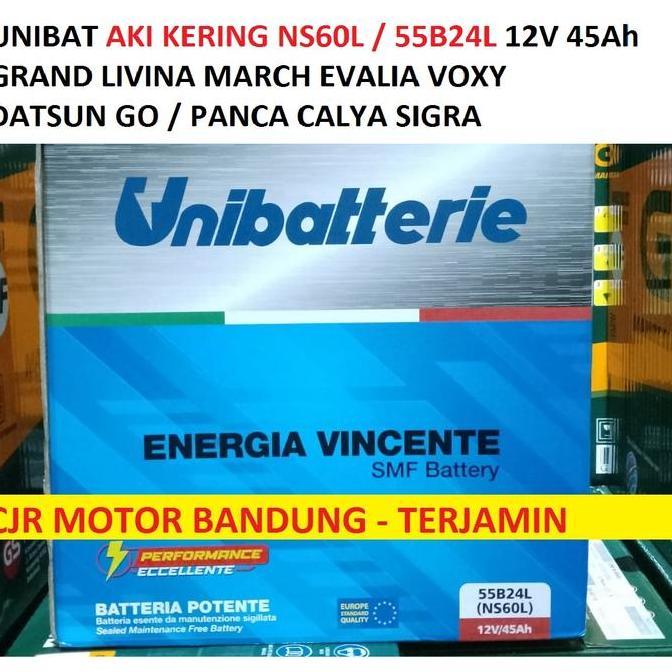 Aki Kering NS60L 45AH UNIBAT mobil LIVINA MARCH DATSUN GO PANCA SRA