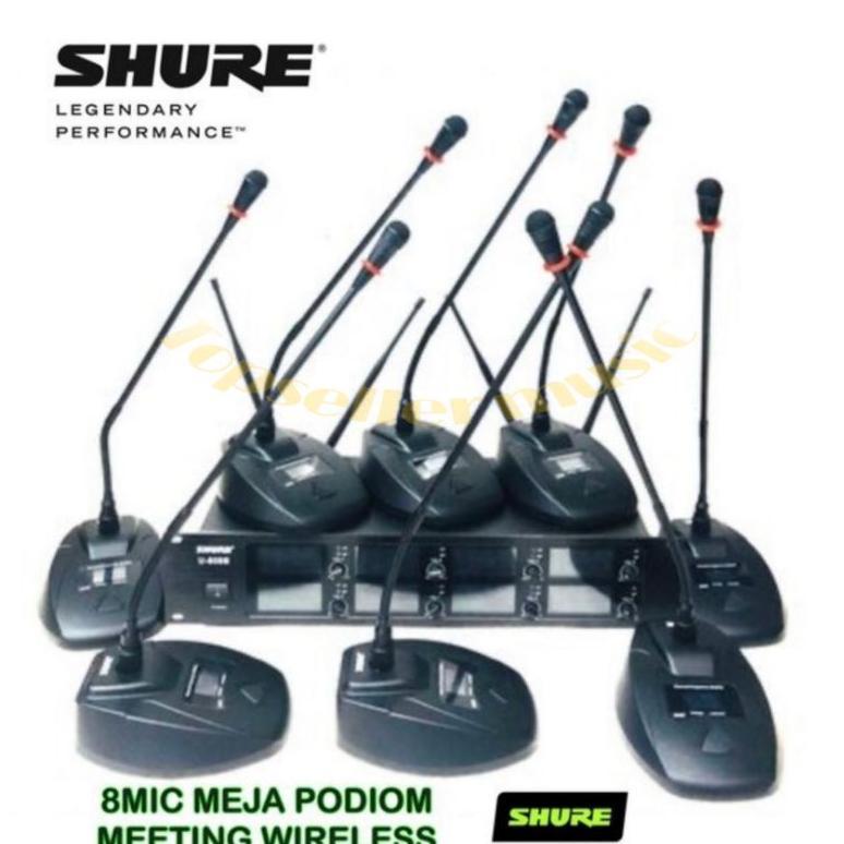 Allthebest- MIC MEJA SHURE U-808B WIRELESS 8MIC SHURE COFERENCE PODIUM/MEJA MEETING SHURE MIC